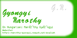 gyongyi marothy business card